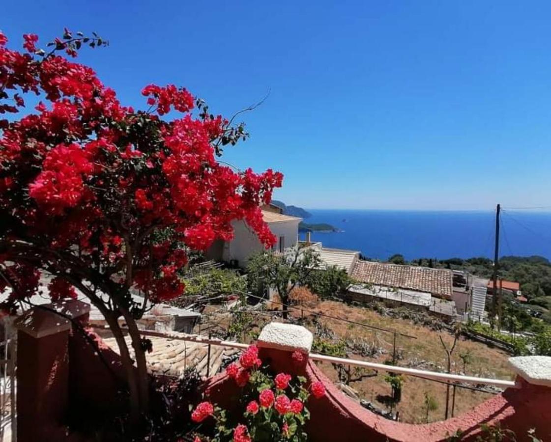 Traditional Panoramic Sea View House Lákones Dış mekan fotoğraf