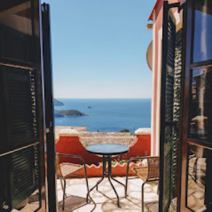 Traditional Panoramic Sea View House Lákones Dış mekan fotoğraf