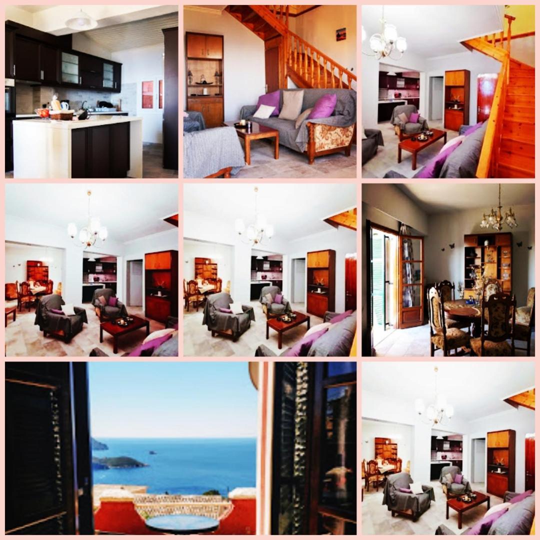 Traditional Panoramic Sea View House Lákones Dış mekan fotoğraf